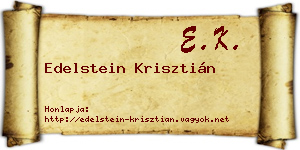 Edelstein Krisztián névjegykártya